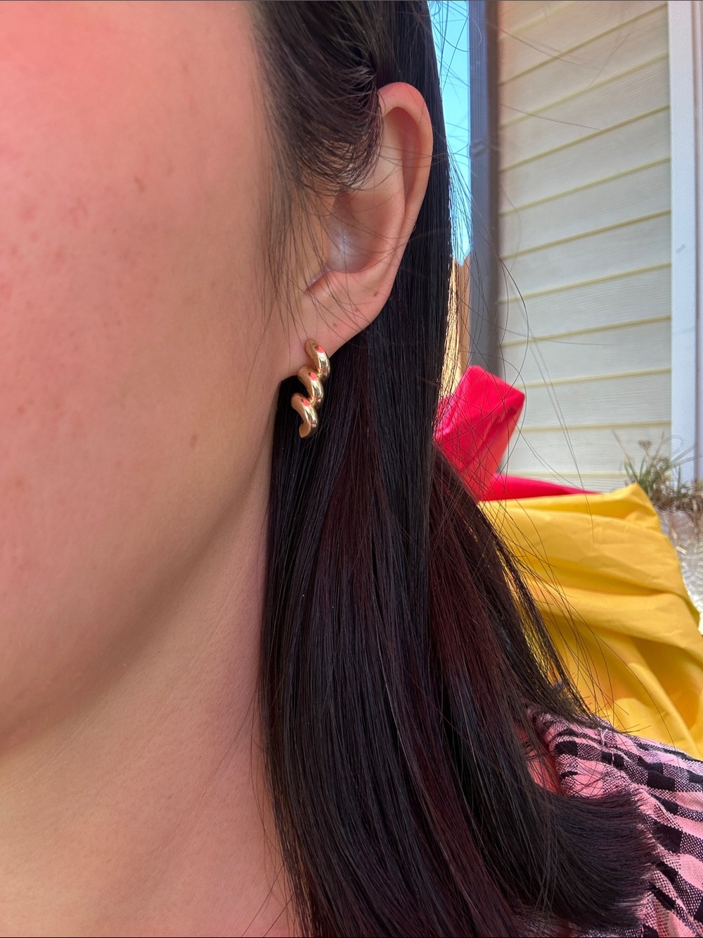 14k Gold Vintage Classic San Marco Macaroni Earrings - Picture 8 of 8